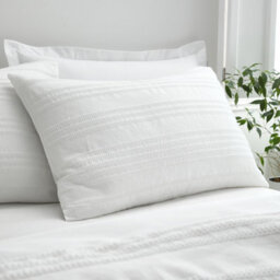 Bianca Fine Linens Waffle Cotton Stripe Single Duvet Cover Set With Pillowcase White - thumbnail 2