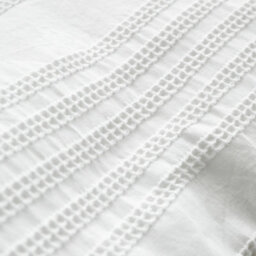 Bianca Fine Linens Waffle Cotton Stripe Single Duvet Cover Set With Pillowcase White - thumbnail 4