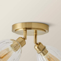Valuelights Cheltenham 2 Way Brushed Gold Adjustable Ceiling Spotlight With Ribbed Shades - thumbnail 5