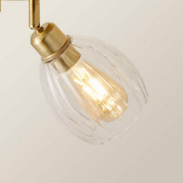 Valuelights Cheltenham 2 Way Brushed Gold Adjustable Ceiling Spotlight With Ribbed Shades - thumbnail 4