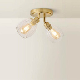 Valuelights Cheltenham 2 Way Brushed Gold Adjustable Ceiling Spotlight With Ribbed Shades - thumbnail 3