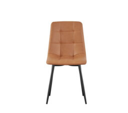 Mof Faux Suede Set Of 4 Dining Chairs With Sturdy Metal Legs Chairs With Backrest And Padded Seat Orange Check - thumbnail 3