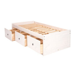 "Core Products, Premium Corona White Cabin Bed 3'0"" Single Bed, White Wax Pine H55.0Cm X W100.0Cm X D195.6Cm" - thumbnail 3