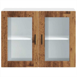 Walplus Kitchen Wall Cabinet With Glass Door Porto Old Wood - thumbnail 7