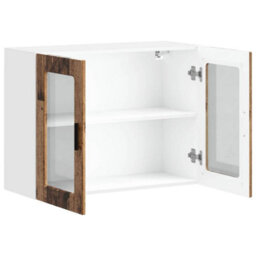 Walplus Kitchen Wall Cabinet With Glass Door Porto Old Wood - thumbnail 6