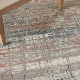 Grey Multi Rustic Textures Luxurious Modern Abstract Bedroom & Living Room Rug -66 X 230Cm (Runner) - thumbnail 3