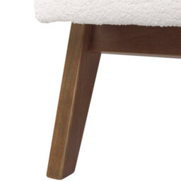 Wyld And Coco Casanova White Boucle Armchair With Wooden Frame And Pillow-Top Armrests, Retro Living Room Design - thumbnail 8