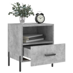 Berkfield Modern Bedside Cabinets 2 Pcs Concrete Grey 40X35X47.5 Cm Engineered Wood - thumbnail 3