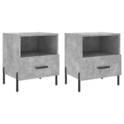 Berkfield Modern Bedside Cabinets 2 Pcs Concrete Grey 40X35X47.5 Cm Engineered Wood - thumbnail 1