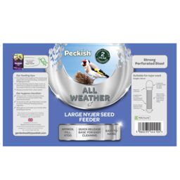 Peckish Plastic & Steel Seed & Nyger Green All Weather Bird Feeder 0.7L - thumbnail 4