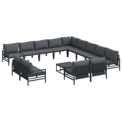 Berkfield Modern Garden Sofa Set 14 Pcs Anthracite Steel - image 1
