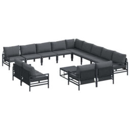Berkfield Modern Garden Sofa Set 14 Pcs Anthracite Steel