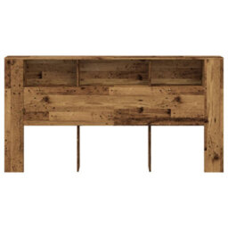 Berkfield Headboard Cabinet Old Wood 200X18.5X102.5 Cm Engineered Wood - thumbnail 4