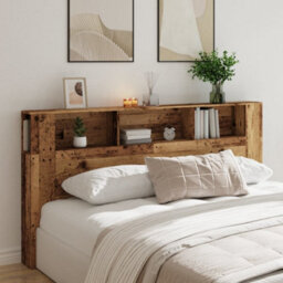 Berkfield Headboard Cabinet Old Wood 200X18.5X102.5 Cm Engineered Wood - thumbnail 3