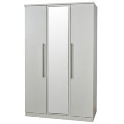 Bergamo Ready Assembled Contemporary Matt Grey Matt Tall Triple Wardrobe With 1 Mirror Door (H)1825mm (W)1110mm (D)530mm - thumbnail 1
