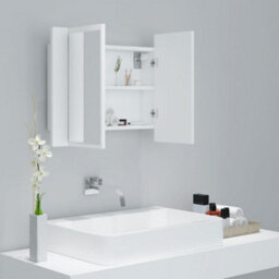 Vidaxl Led Bathroom Mirror Cabinet White 60X12X45 Cm Acrylic - thumbnail 6