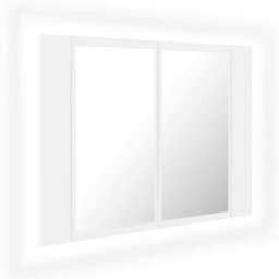Vidaxl Led Bathroom Mirror Cabinet White 60X12X45 Cm Acrylic - thumbnail 2