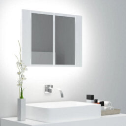 Vidaxl Led Bathroom Mirror Cabinet White 60X12X45 Cm Acrylic