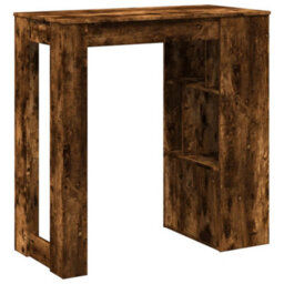 Berkfield Bar Table With Racks Smoked Oak 102X50X103.5 Cm Engineered Wood - thumbnail 6