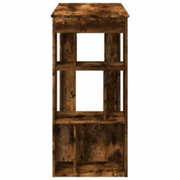 Berkfield Bar Table With Racks Smoked Oak 102X50X103.5 Cm Engineered Wood - thumbnail 5