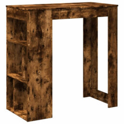 Berkfield Bar Table With Racks Smoked Oak 102X50X103.5 Cm Engineered Wood - thumbnail 2