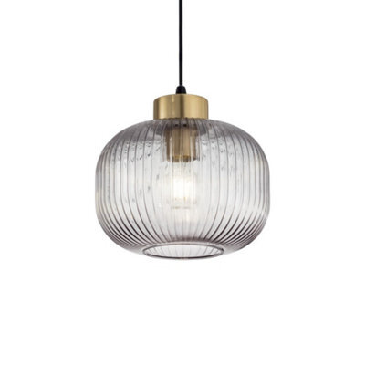 Ideal Lux Mint-2 Indoor Glass Domeceiling Pendant Lamp 1 Light Smokey, E27