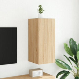 Berkfield Tv Wall Cabinet With Led Lights Sonoma Oak 30.5X35X70 Cm - thumbnail 5