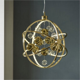 Loops 2 Pack Hanging Ceiling Pendant Light - Gold Effect Plate With Clear & Gold Glass - 8.53W Led (Smd 2835) Warm White - thumbnail 3