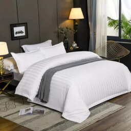 Ameha Stripe Duvet Set With Pillowcase Reversible Bedding & Soft Microfiber Cover White Single Size 135X200Cm - thumbnail 7