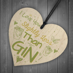 Red Ocean Novelty Gin Friendship Sign Handmade Wooden Hanging Heart Plaque Gin  Tonic Funny Gift For Friend - thumbnail 6
