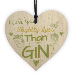Red Ocean Novelty Gin Friendship Sign Handmade Wooden Hanging Heart Plaque Gin  Tonic Funny Gift For Friend - thumbnail 1