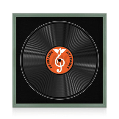 "16X16"" Green Classic Vinyl Record Frame With Black Mount For 12 Inch Lp Disc - Ak Frames" - image 1