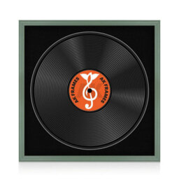 "16X16"" Green Classic Vinyl Record Frame With Black Mount For 12 Inch Lp Disc - Ak Frames" - thumbnail 1
