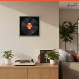 "16X16"" Green Classic Vinyl Record Frame With Black Mount For 12 Inch Lp Disc - Ak Frames" - thumbnail 5
