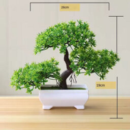 Green Artificial Bonsai Plant , Small Potted Tree For Home, Office Decor - thumbnail 2