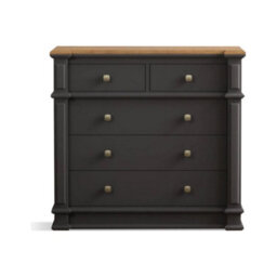 Furniture 48 Bewley Oak And Charcoal Grey Painted 2 Over 3 Chest Of Drawers - thumbnail 1
