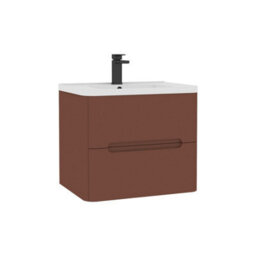 Royal Bathrooms Venice 600mm Terracotta Clay Wall Hung Bathroom Vanity Unit 2 Drawer With Ceramic Basin - 1 Tap Hole Basin - thumbnail 8