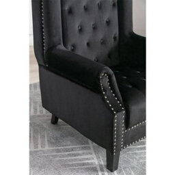 Furniture In Fashion Trento Tall Upholstered Velvet Porter Chair In Black - thumbnail 9