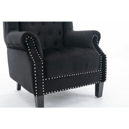 Furniture In Fashion Trento Tall Upholstered Velvet Porter Chair In Black - thumbnail 8