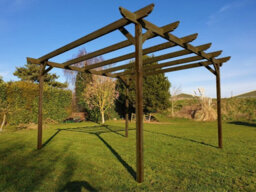Arbor Garden Solutions Corbel Wooden Garden Pergola Kit, 3M X 3M (Rustic Brown Finish) - thumbnail 4