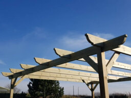 Arbor Garden Solutions Corbel Wooden Garden Pergola Kit, 3M X 3M (Rustic Brown Finish) - thumbnail 3