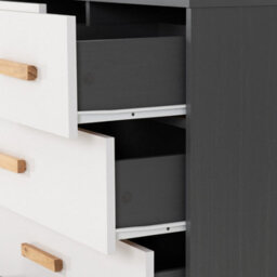 Seconique Cleveland 3+2 Drawer Chest In White And Pine With Grey Metal Effect - thumbnail 7