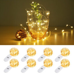 Lepro Small Fairy Lights, 1M 20 Leds, Mini Copper Wire Led String Lights, Battery Powered & Included, Pack Of 8 - thumbnail 1
