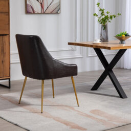 Set Of 2 Lograto Faux Leather Dining Chairs - Brown - thumbnail 5
