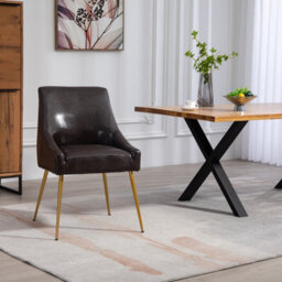 Set Of 2 Lograto Faux Leather Dining Chairs - Brown - thumbnail 2