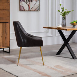 Set Of 2 Lograto Faux Leather Dining Chairs - Brown - thumbnail 4