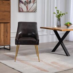 Set Of 2 Lograto Faux Leather Dining Chairs - Brown