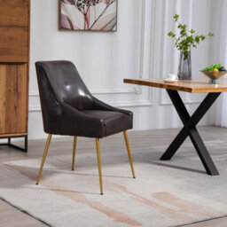 Set Of 2 Lograto Faux Leather Dining Chairs - Brown - thumbnail 3