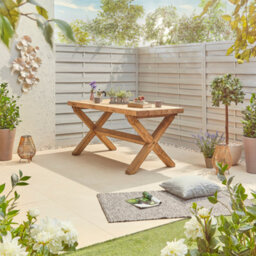Off the Grain Wooden Outdoor Table And Bench Set - 180Cm (L) - thumbnail 3