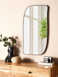 Beliani Wall Mirror Montclus 37 Cm 70 Cm Metal Black - thumbnail 2